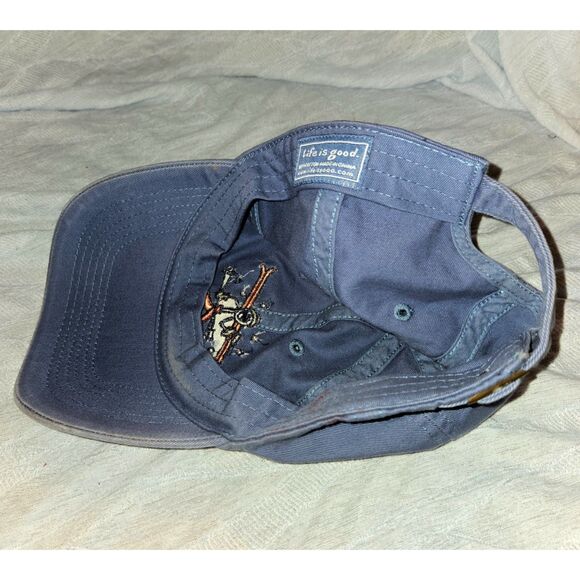 Women's "Life Is Good" Embroidered Ball Cap, Jake Carrying Skis - Picture 3 of 4